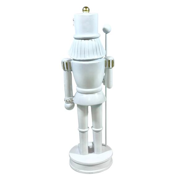 Gold & White Nutcracker Soldiers Set 14" and 12" Christmas Home Decorations - Picture 4 of 11